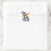 Bruh Dab Konijn Pasen Grappig Vierkante Sticker (Tas)