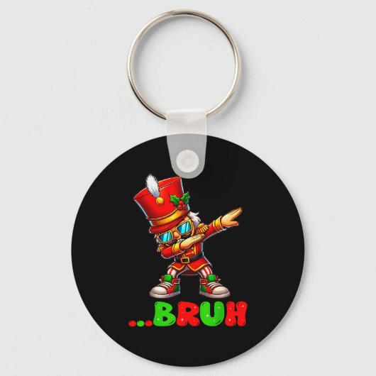 Bruh Dab Nutcracker Funny Kids Boys Mens Christmas Sleutelhanger (Voorkant)