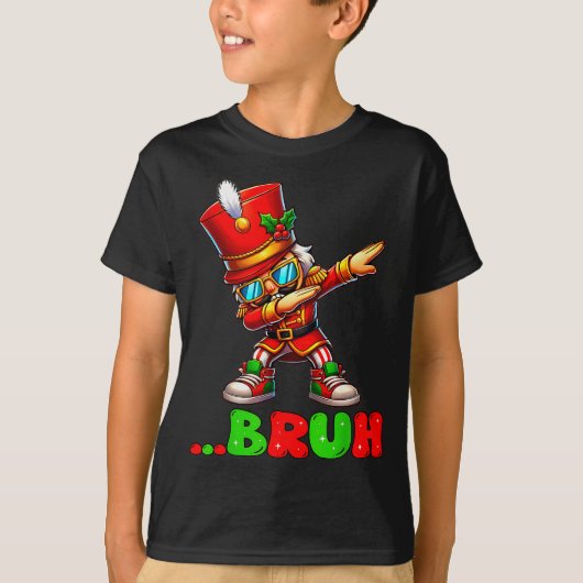 Bruh Dab Nutcracker Funny Kids Boys Mens Christmas T-shirt (Voorkant)