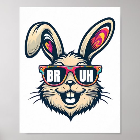 Bruh Dabbing Bunny Easter Funny Mannen Kinder Jong Poster (Voorkant)
