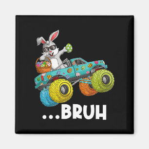 Bruh Dabbing Bunny Happy Easter Monster Truck Love Magneet