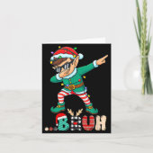 Bruh Dabbing Elf Funny Kids Boys Mens Christmas Ma Kaart (Voorkant)