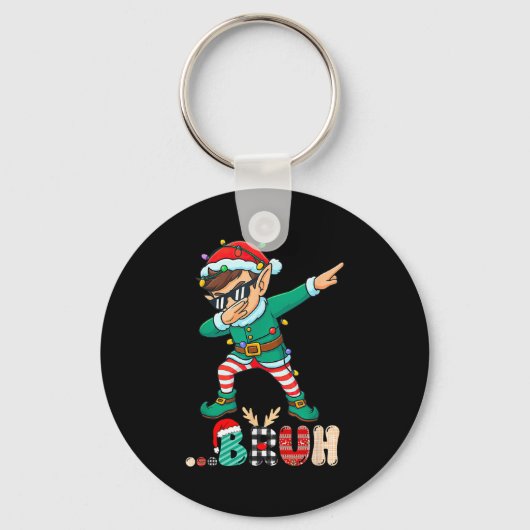 Bruh Dabbing Elf Funny Kids Boys Mens Christmas Ma Sleutelhanger (Voorkant)