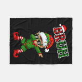 Bruh Dabbing Elf Funny Kids Years Pajamas Christma Fleece Deken (Voorkant (Horizontaal))