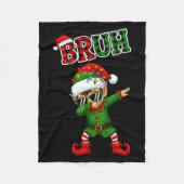 Bruh Dabbing Elf Funny Kids Years Pajamas Christma Fleece Deken (Voorkant)