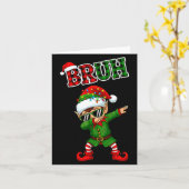 Bruh Dabbing Elf Funny Kids Years Pajamas Christma Kaart (Gele Bloem)