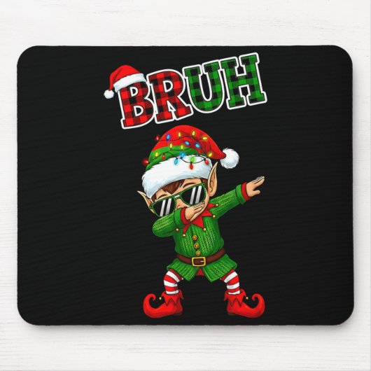 Bruh Dabbing Elf Funny Kids Years Pajamas Christma Muismat (Voorkant)