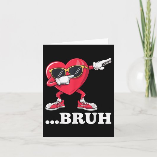 Bruh Dabbing Hart Grappige Kinderen Jongens Mannen Kaart (Voorkant)
