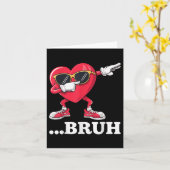 Bruh Dabbing Hart Grappige Kinderen Jongens Mannen Kaart (Gele Bloem)