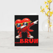 Bruh Dabbing Hart Grappige Kinderen Jongens Mannen Kaart (Gele Bloem)