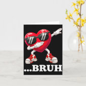 Bruh Dabbing Hart Grappige Kinderen Jongens Mannen Kaart (Gele Bloem)