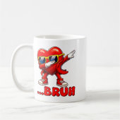 Bruh Dabbing Heart Funny Kids Boys Mens Valentine  Koffiemok (Links)