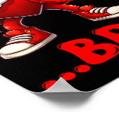 Bruh Dabbing Heart Funny Kids Boys Mens Valentine  Poster (Hoek)