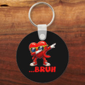 Bruh Dabbing Heart Funny Kids Boys Mens Valentine  Sleutelhanger (Voorkant)