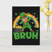 Bruh Dabbing Kabouter Funny St. Patrick's Day Jong Kaart (Gele Bloem)