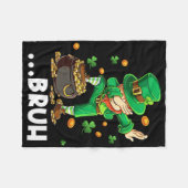 Bruh Dabbing Kabouter St. Patrick's Dag Grappige U Fleece Deken (Voorkant (Horizontaal))