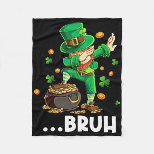 Bruh Dabbing Kabouter St. Patrick's Dag Grappige U Fleece Deken