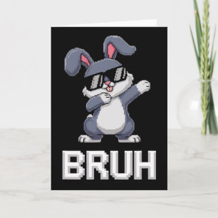 Bruh Dabbing Konijn Bunny Gelukkige Pasen Dag Ei J Kaart