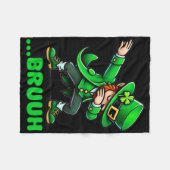 Bruh Dabbing Leprechaunn Grappige St. Patrick's Da Fleece Deken (Voorkant (Horizontaal))