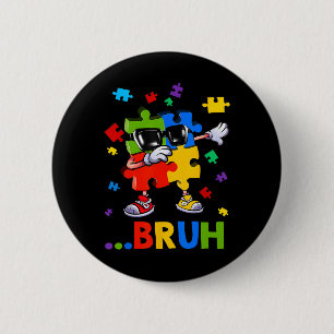 Bruh Dabbing Puzzel Autisme Bewustzijn Tiener Jong Ronde Button 5,7 Cm