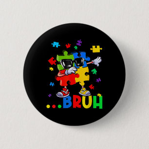 Bruh Dabbing Puzzel Autisme Bewustzijn Tiener Jong Ronde Button 5,7 Cm