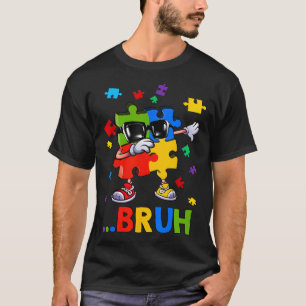 Bruh Dabbing Puzzel Autisme Bewustzijn Tiener Jong T-shirt