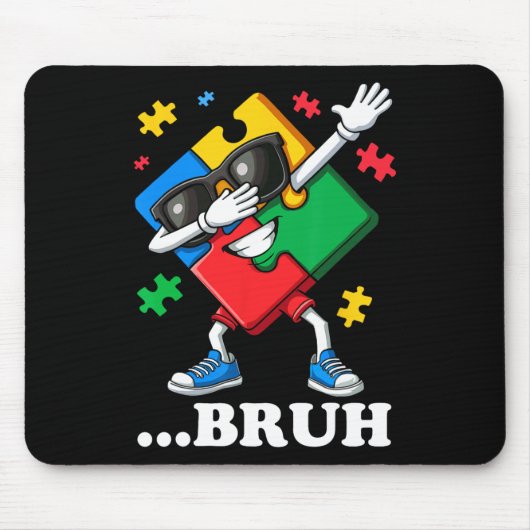 Bruh Dabbing Puzzel Grappig Kinder Jongens Mannen Muismat (Voorkant)
