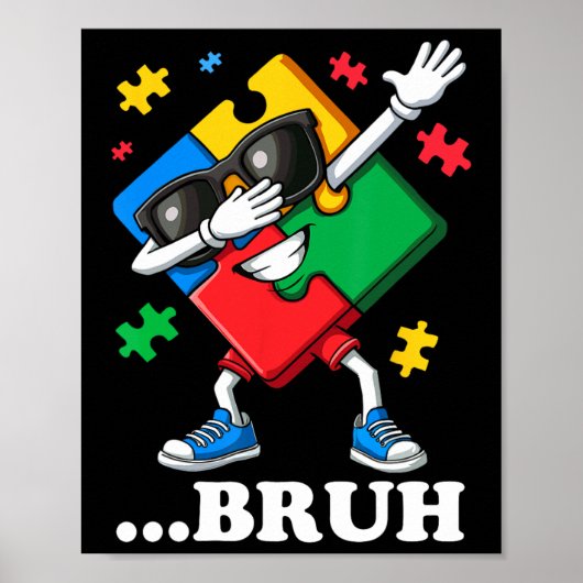 Bruh Dabbing Puzzel Grappig Kinder Jongens Mannen  Poster (Voorkant)
