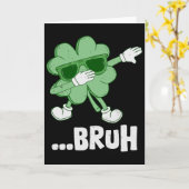 Bruh Dabbing Shamrock Grappige Kinderen Mannen Jon Kaart (Gele Bloem)