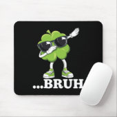 Bruh Dabbing Shamrock Grappige Mannen Kinderen Jon Muismat (Met muis)