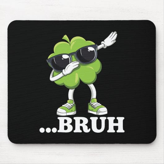 Bruh Dabbing Shamrock Grappige Mannen Kinderen Jon Muismat (Voorkant)