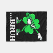 Bruh Dabbing Shamrock Grappige St. Patrick's Dag T Fleece Deken (Voorkant (Horizontaal))