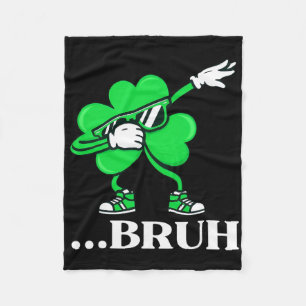 Bruh Dabbing Shamrock Grappige St. Patrick's Dag T Fleece Deken