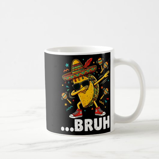 Bruh dabbing taco cinco de mayo Mexicaanse dap Koffiemok (Rechts)