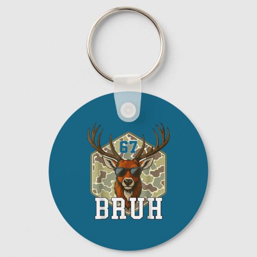 Bruh Deer 67 Funny Deer Hunting Camo Hat Youth Tee Sleutelhanger (Voorkant)