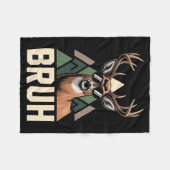 Bruh Deer Funny Deer Hunting Camo Hat Youth Kids S Fleece Deken (Voorkant (Horizontaal))