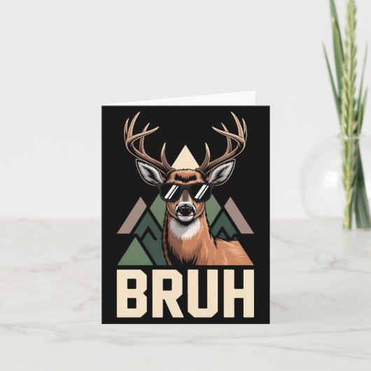 Bruh Deer Funny Deer Hunting Camo Hat Youth Kids S Kaart (Voorkant)