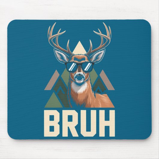 Bruh Deer Funny Deer Hunting Camo Hat Youth Kids S Muismat (Voorkant)