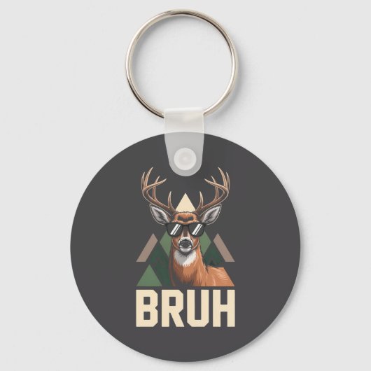 Bruh Deer Funny Deer Hunting Camo Hat Youth Kids S Sleutelhanger (Voorkant)