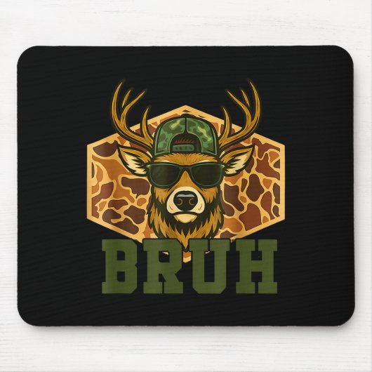 Bruh Deer Funny Deer Hunting Camo Hat Youth Teens  Muismat (Voorkant)