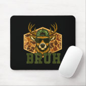 Bruh Deer Funny Deer Hunting Camo Hat Youth Teens  Muismat (Met muis)
