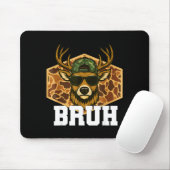 Bruh Deer Funny Deer Hunting Camo Hat Youth Teens Muismat (Met muis)