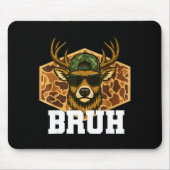 Bruh Deer Funny Deer Hunting Camo Hat Youth Teens  Muismat (Voorkant)