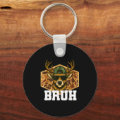 Bruh Deer Funny Deer Hunting Camo Hat Youth Teens Sleutelhanger (Voorkant)
