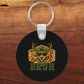 Bruh Deer Funny Deer Hunting Camo Hat Youth Teens  Sleutelhanger (Voorkant)