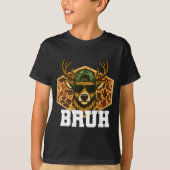 Bruh Deer Funny Deer Hunting Camo Hat Youth Teens T-shirt (Voorkant)