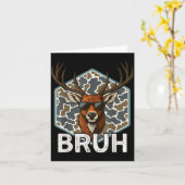 Bruh Deer Hunter Funny Deer Hunting Camo Men Teens Kaart (Gele Bloem)