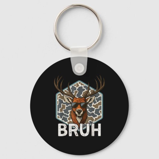 Bruh Deer Hunter Funny Deer Hunting Camo Men Teens Sleutelhanger (Voorkant)