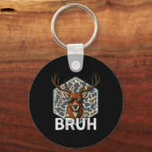 Bruh Deer Hunter Funny Deer Hunting Camo Men Teens Sleutelhanger (Voorkant)