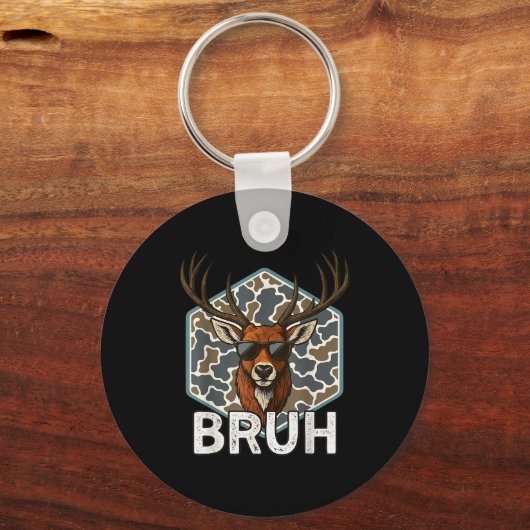 Bruh Deer Hunter Funny Deer Hunting Camo Men Teens Sleutelhanger (Voorkant)